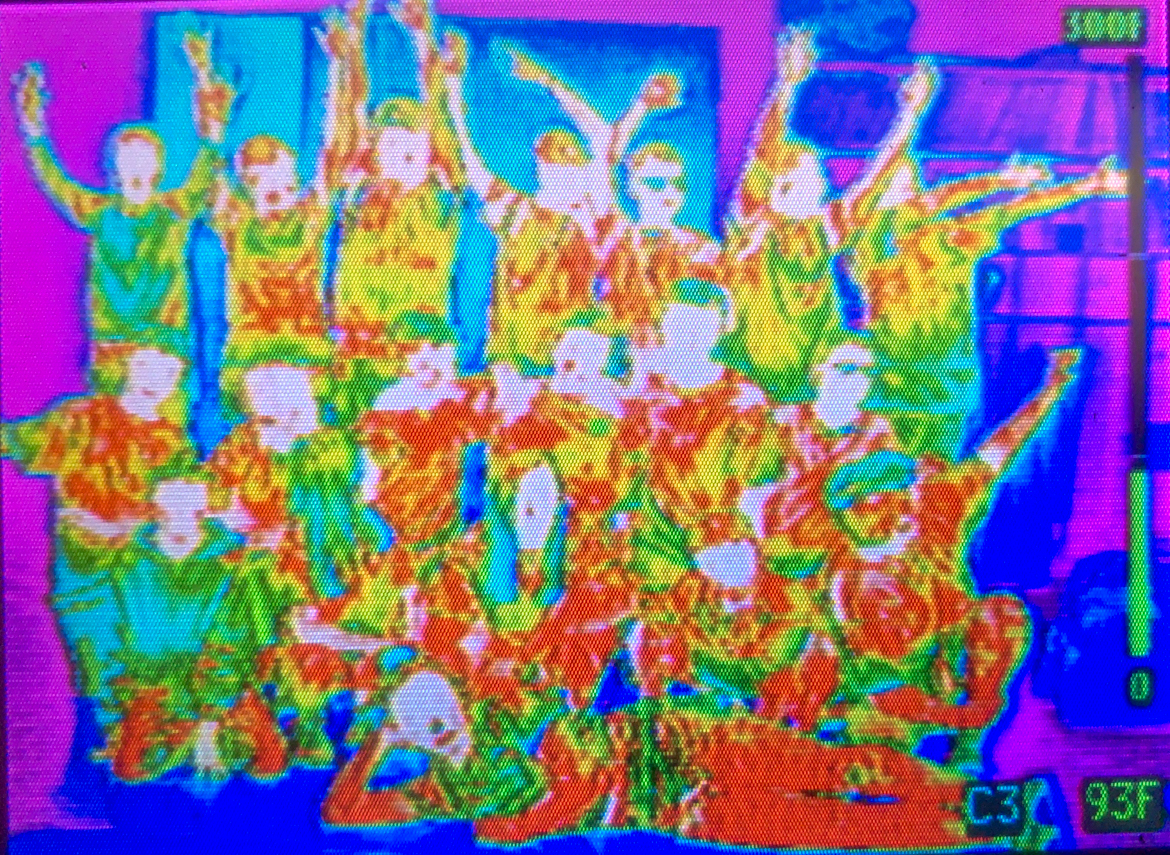 SAFE, 6th Grade Class through the lens of a thermal imager.